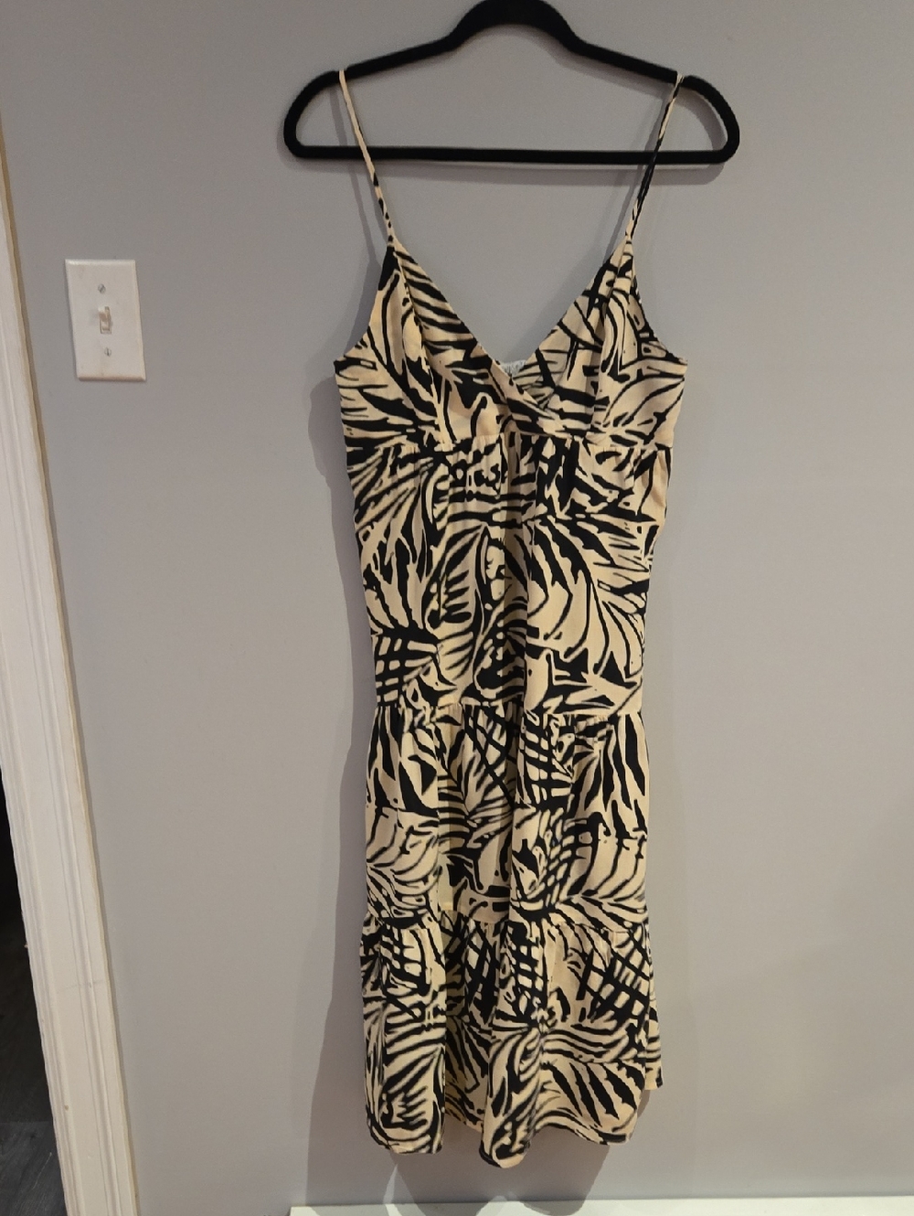 Patrons of Peace Black & Cream Tropical Slip Dress